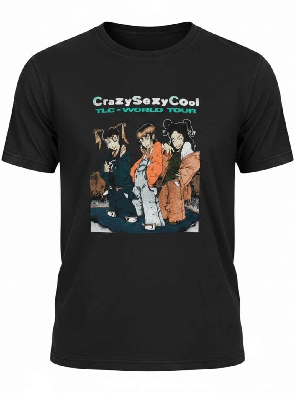 TLC Black CrazySexyCool Graphic Tour Tee with Orange Accents